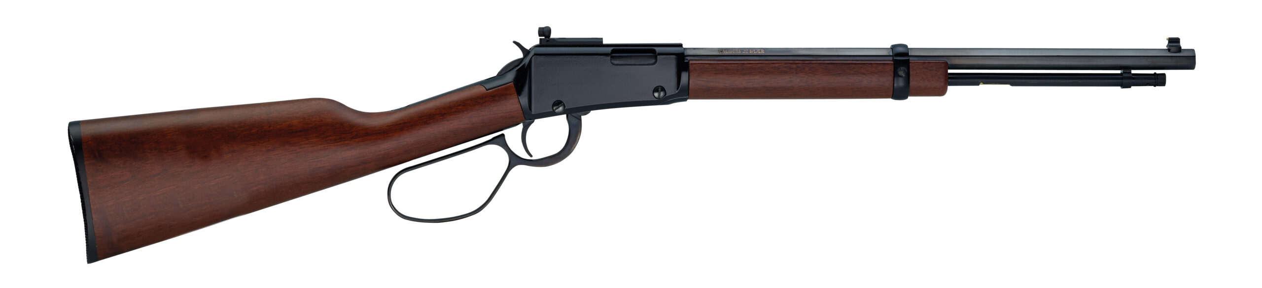 Lever-action rifle with wooden stock