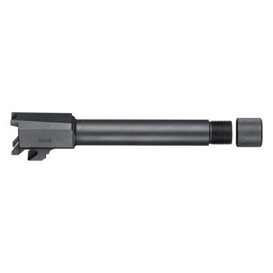 Threaded handgun barrel with thread protector