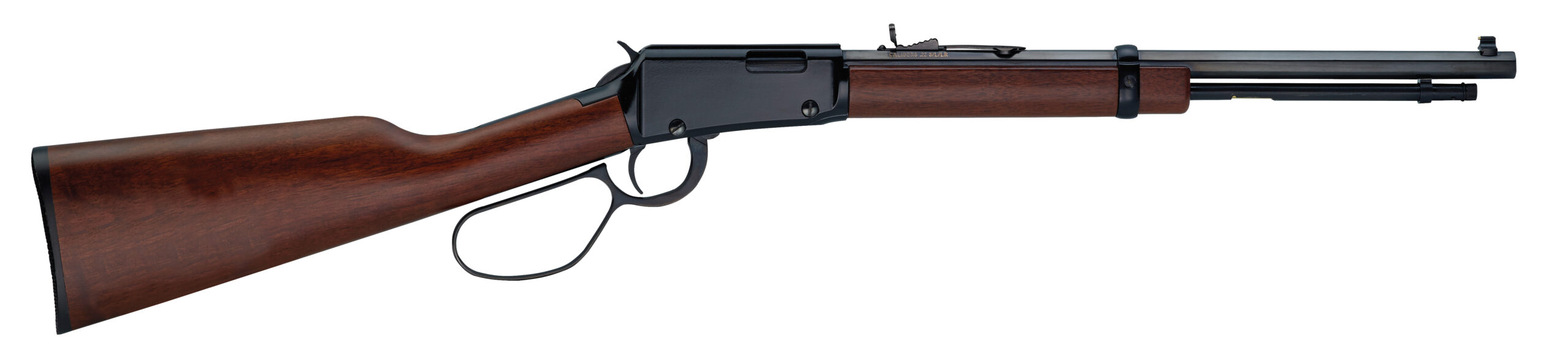 Lever-action rifle with wooden stock