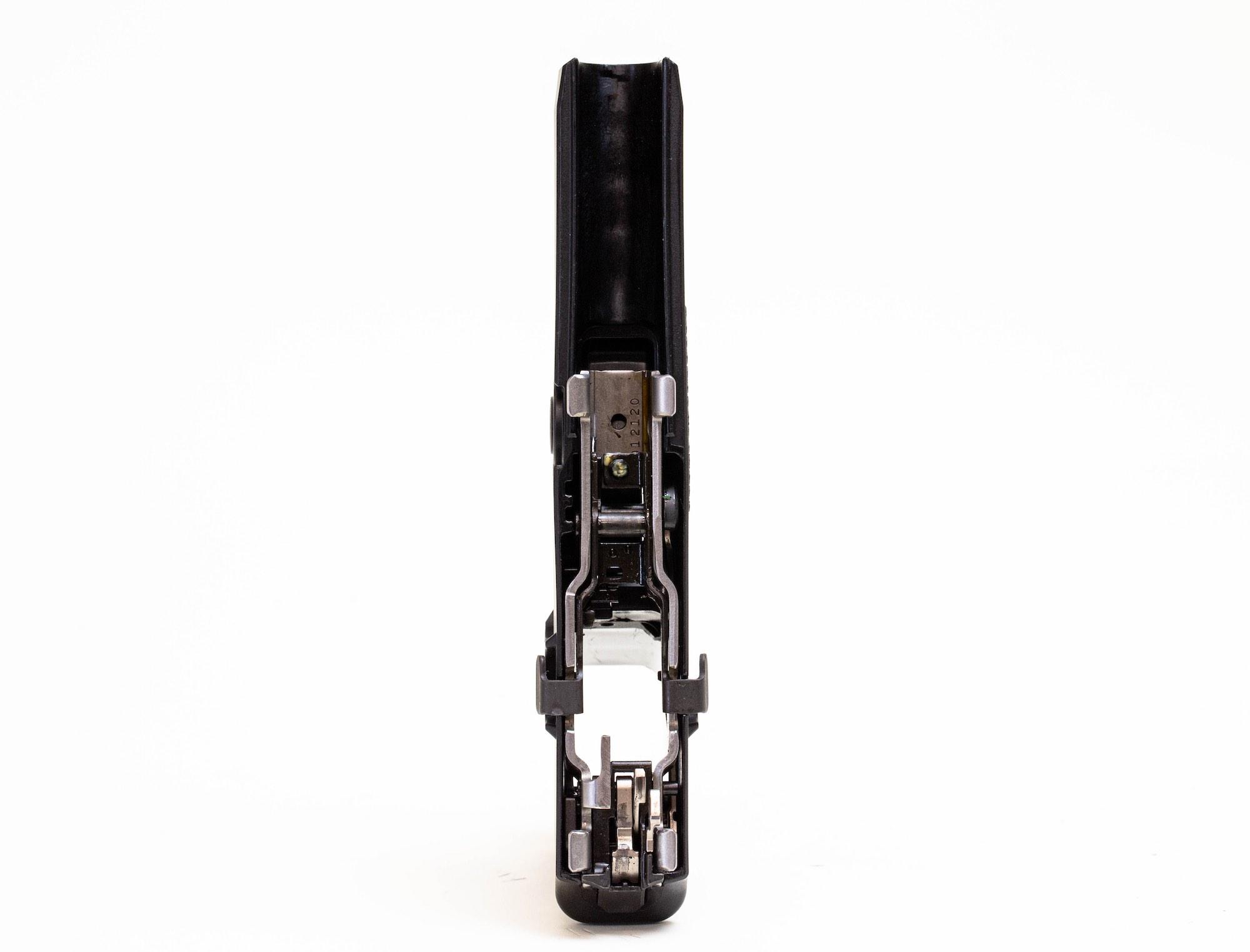 Cross-section of semi-automatic pistol mechanism