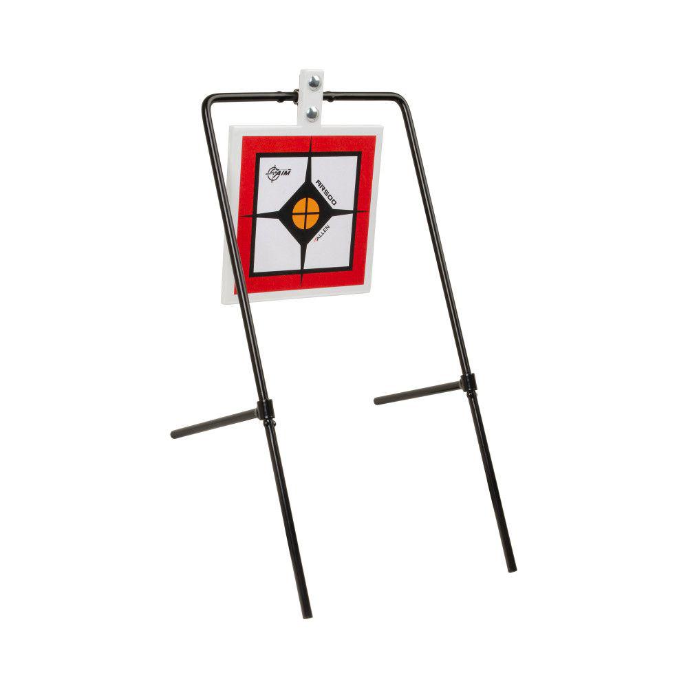 Portable metal shooting target stand with bullseye