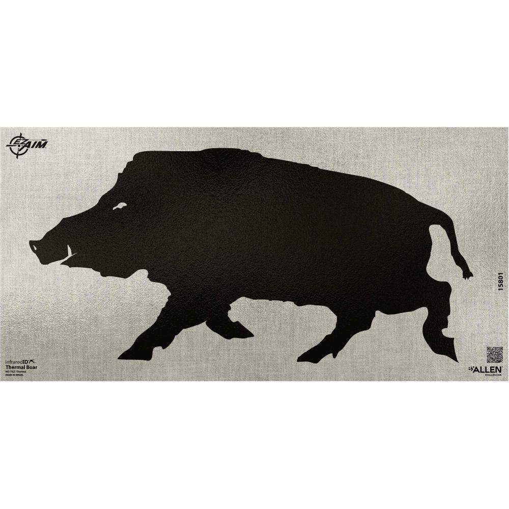 Black wild boar silhouette target on beige background