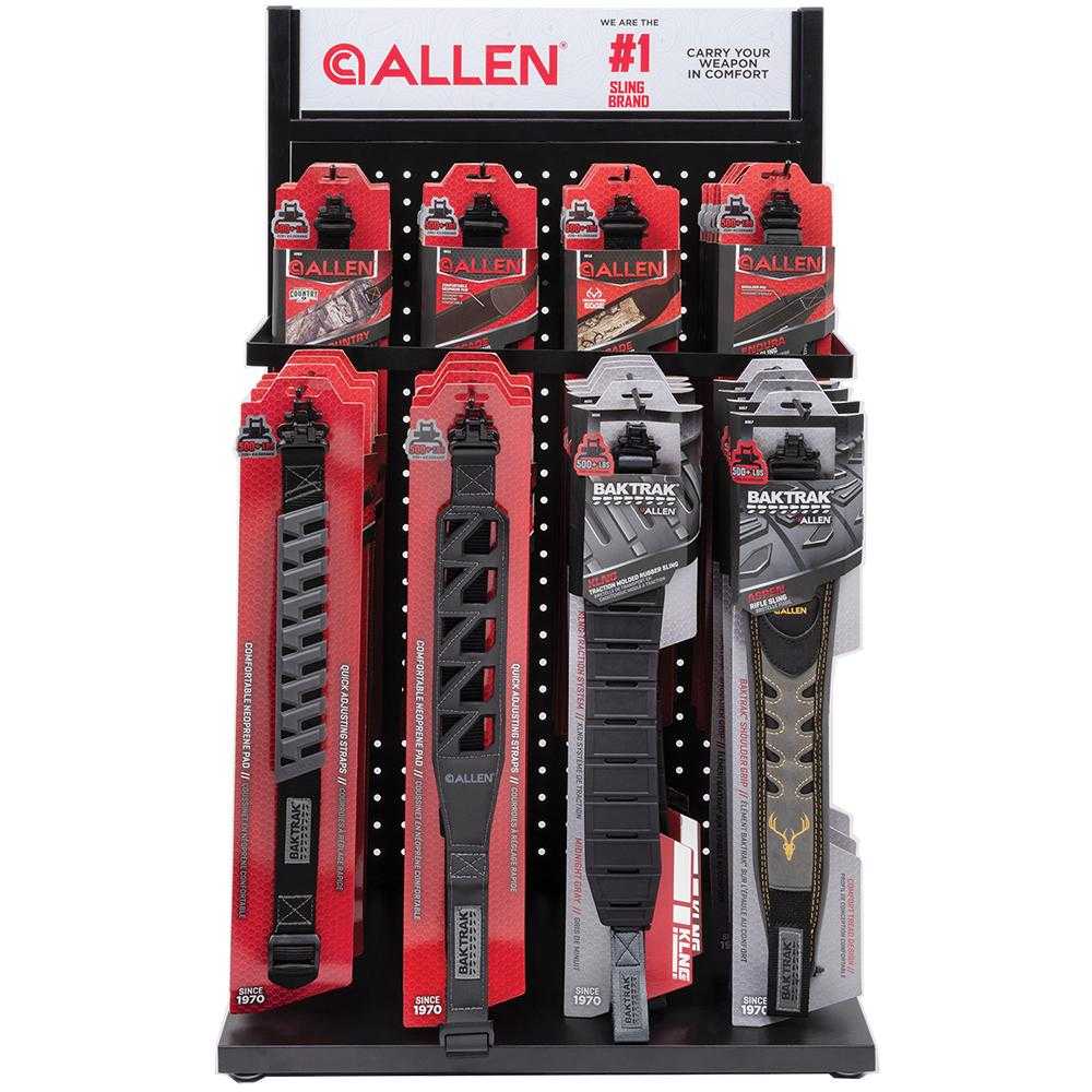 Allen rifle slings on retail display rack