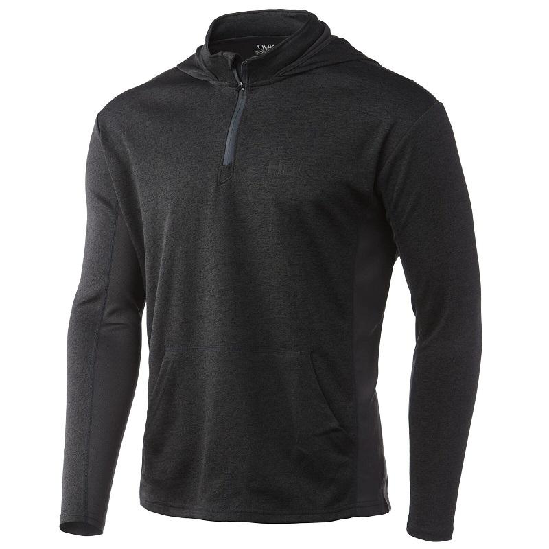 Men's dark gray quarter-zip performance pullover