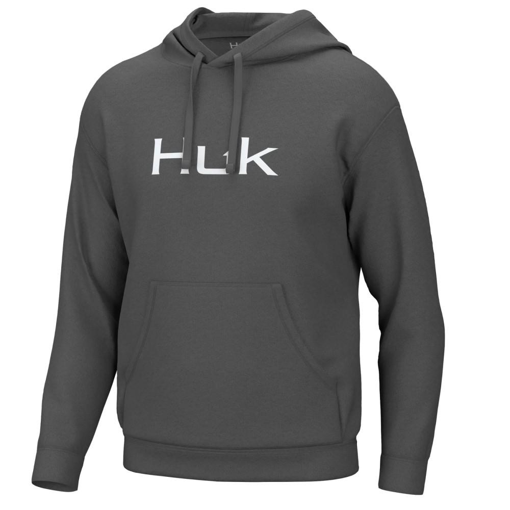 Dark gray Huk logo hoodie with front pocket