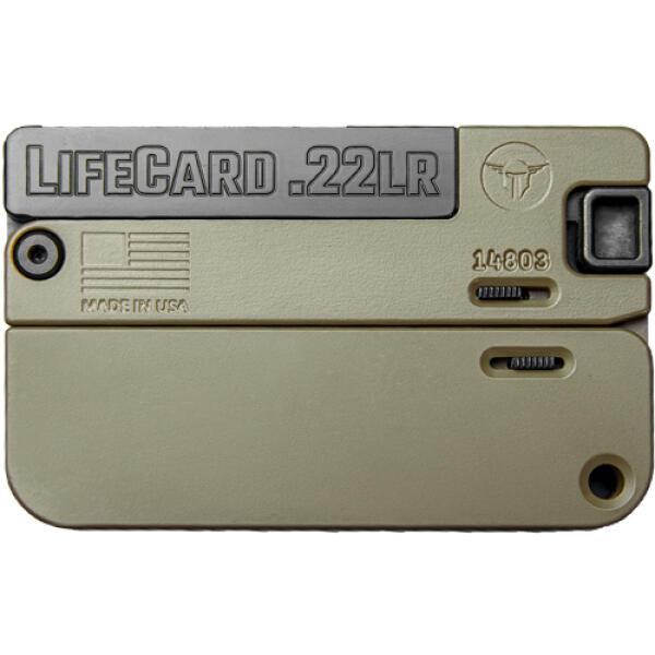 Lifecard .22LR folding pistol in tan
