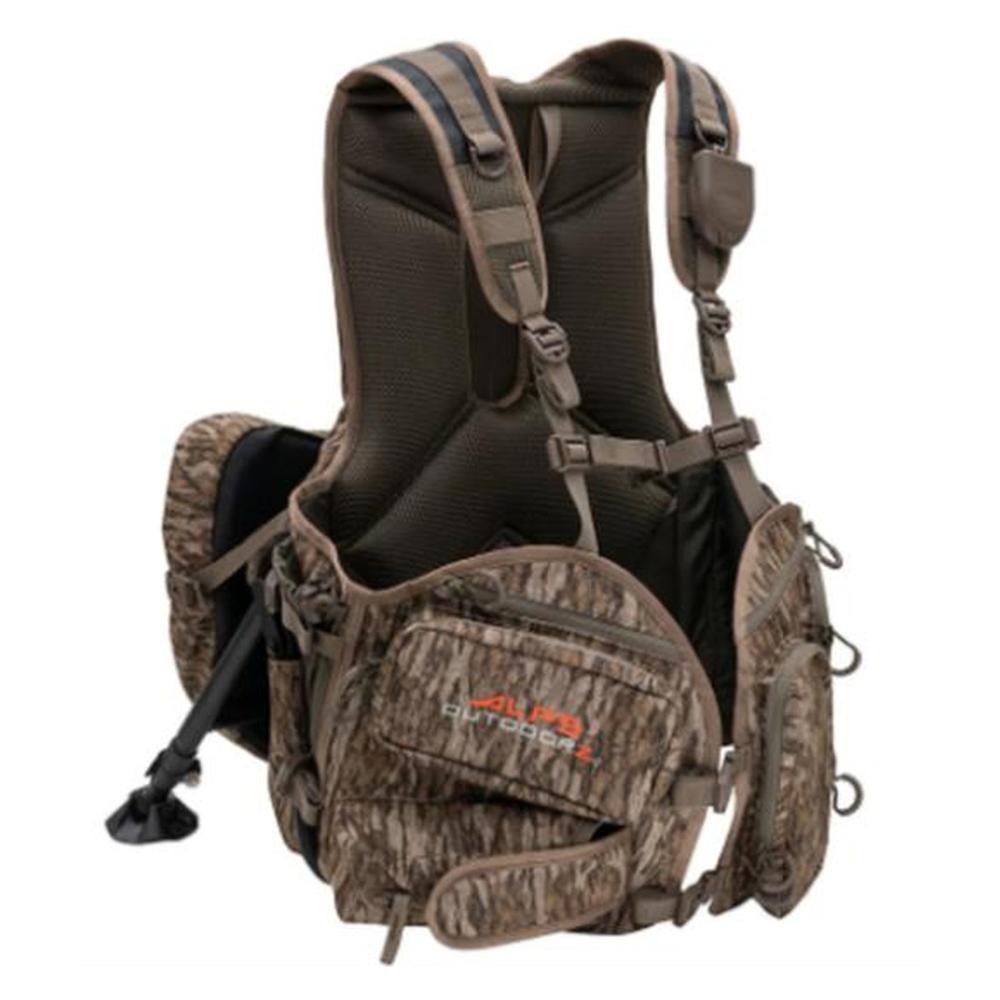 Camouflage hunting backpack with padded straps and pockets