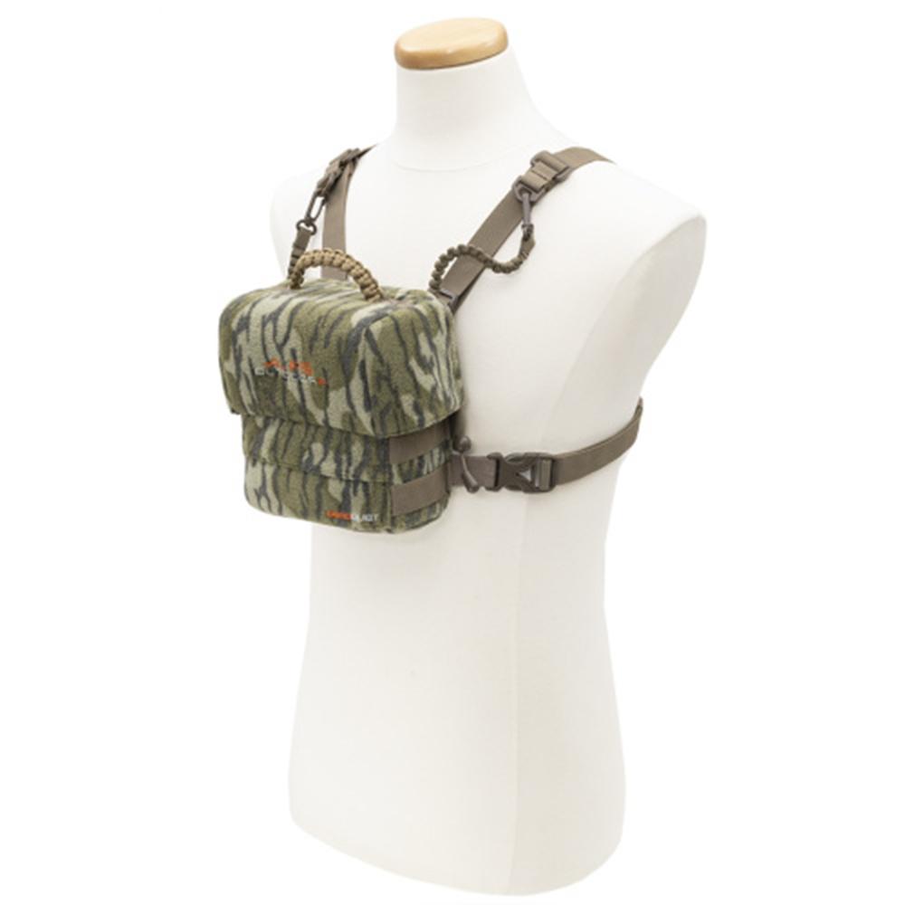 Camouflage chest pack on mannequin torso