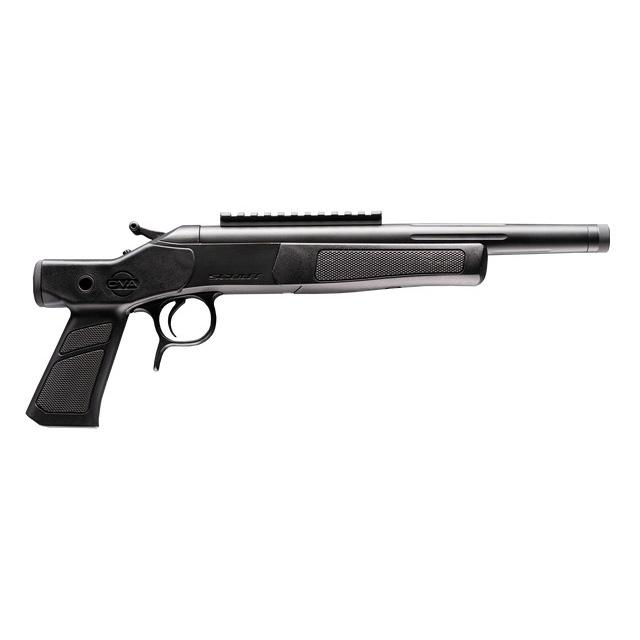 Black single-shot pistol with long barrel