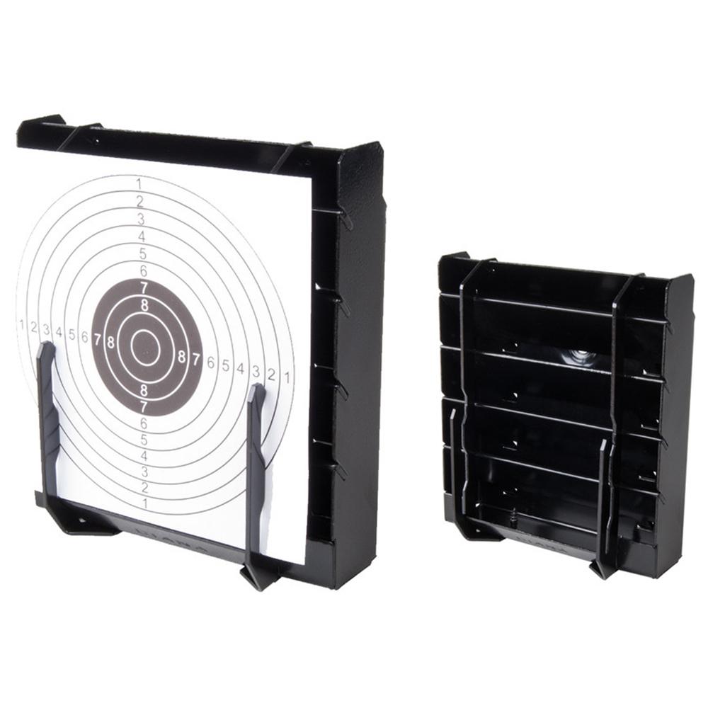 Black metal pellet trap with bullseye target