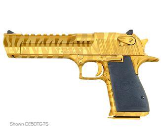 Gold tiger-striped Desert Eagle pistol