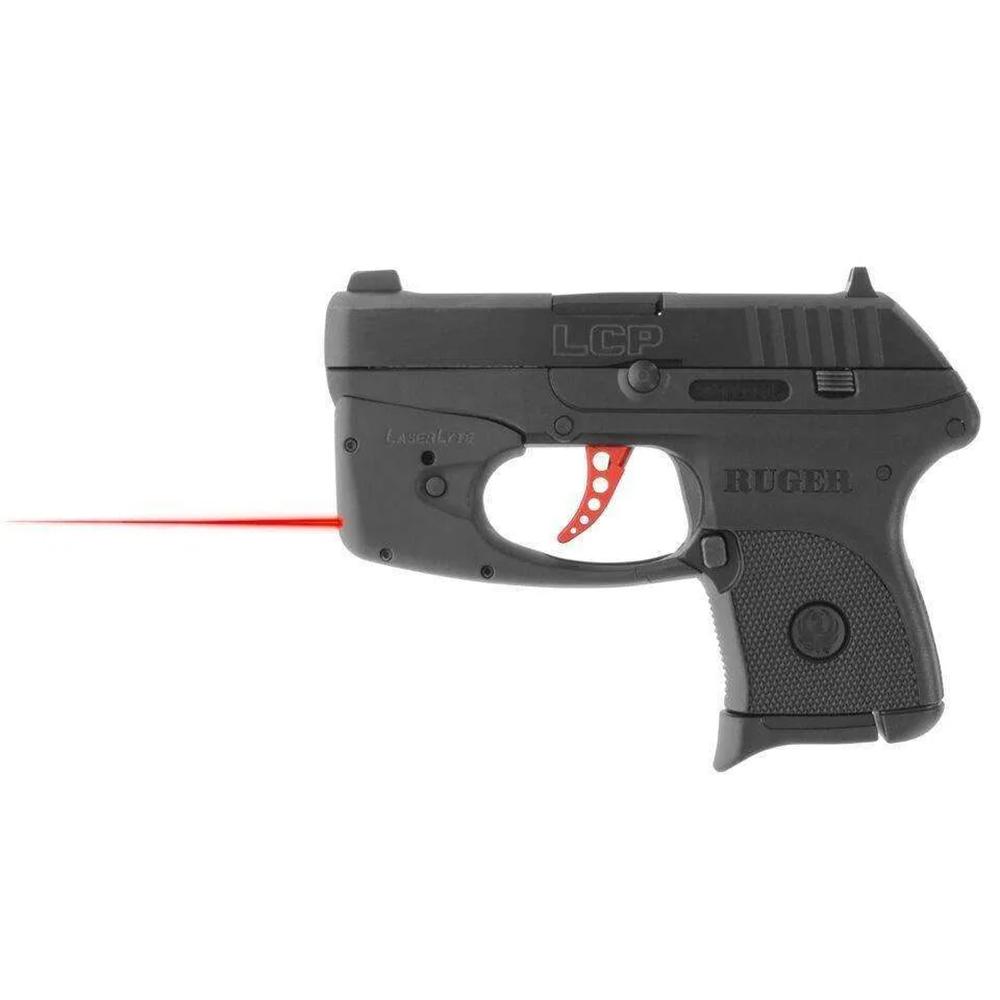 Compact Ruger LCP handgun with red laser sight