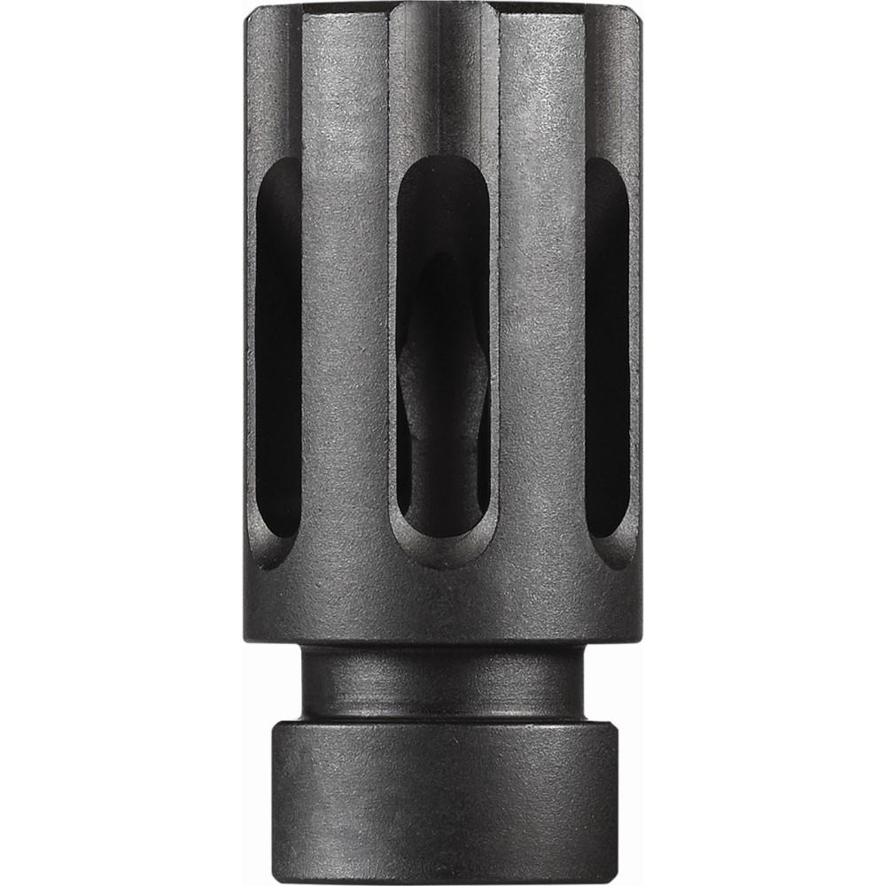 Black metal rifle flash hider muzzle device