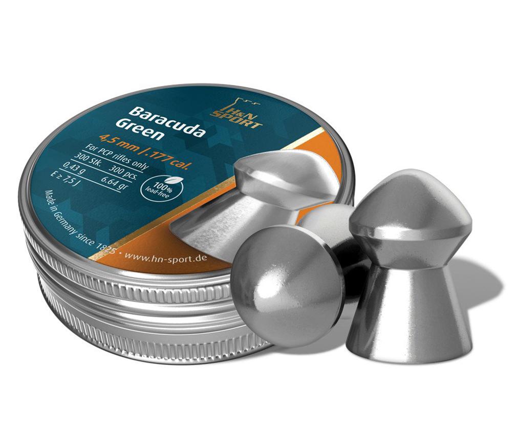 H&N Baracuda Green .177 caliber airgun pellets
