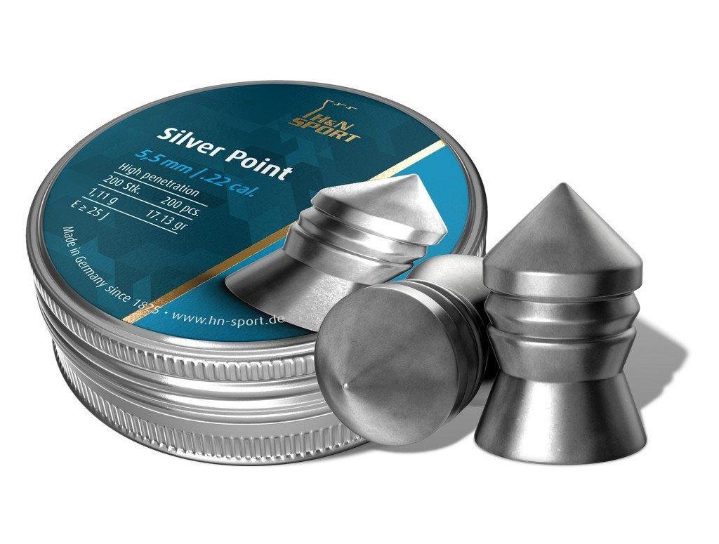 Tin of .22 caliber Silver Point pellets