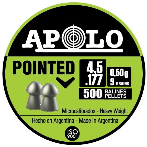 Apolo pointed 4.5mm airgun pellets label