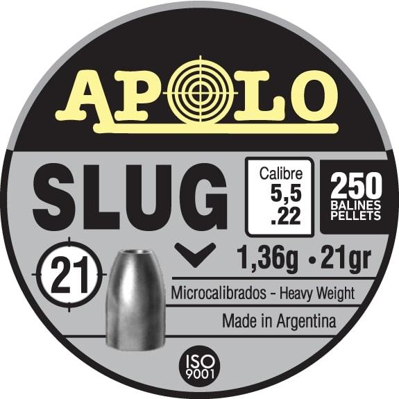 Apolo Slug .22 caliber pellet tin label