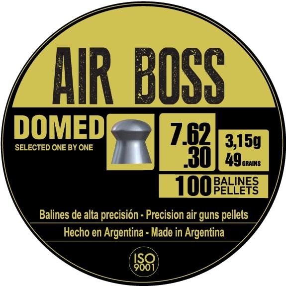 Air Boss Domed .30 caliber pellet tin label
