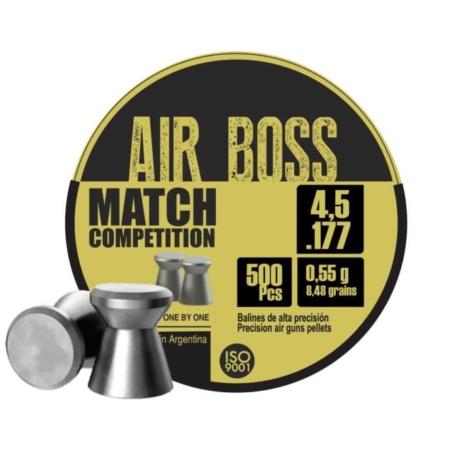 Air Boss Match Competition pellet tin label