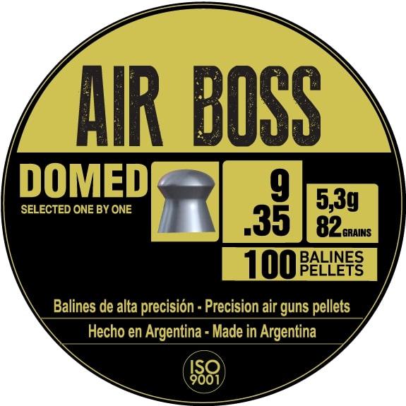 Air Boss Domed air gun pellet tin label