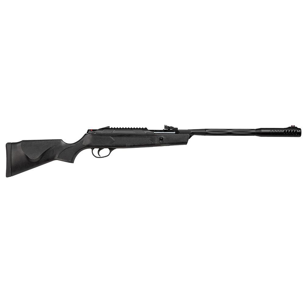Black air rifle isolated on white background