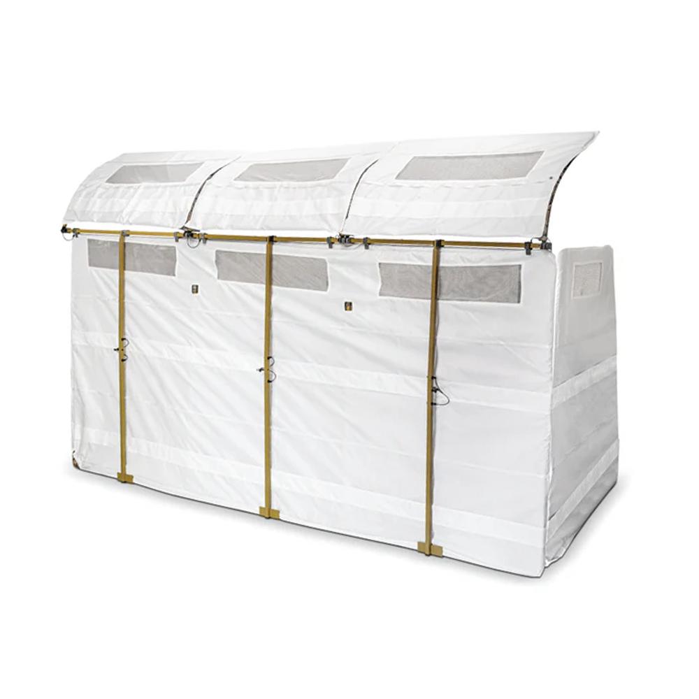 Large white portable greenhouse tent with windows
