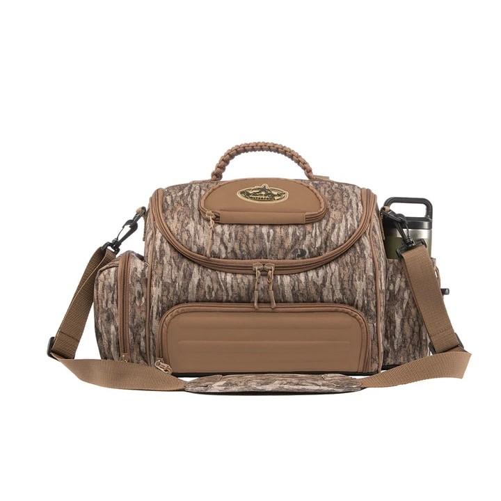 Camouflage duffel bag with shoulder strap