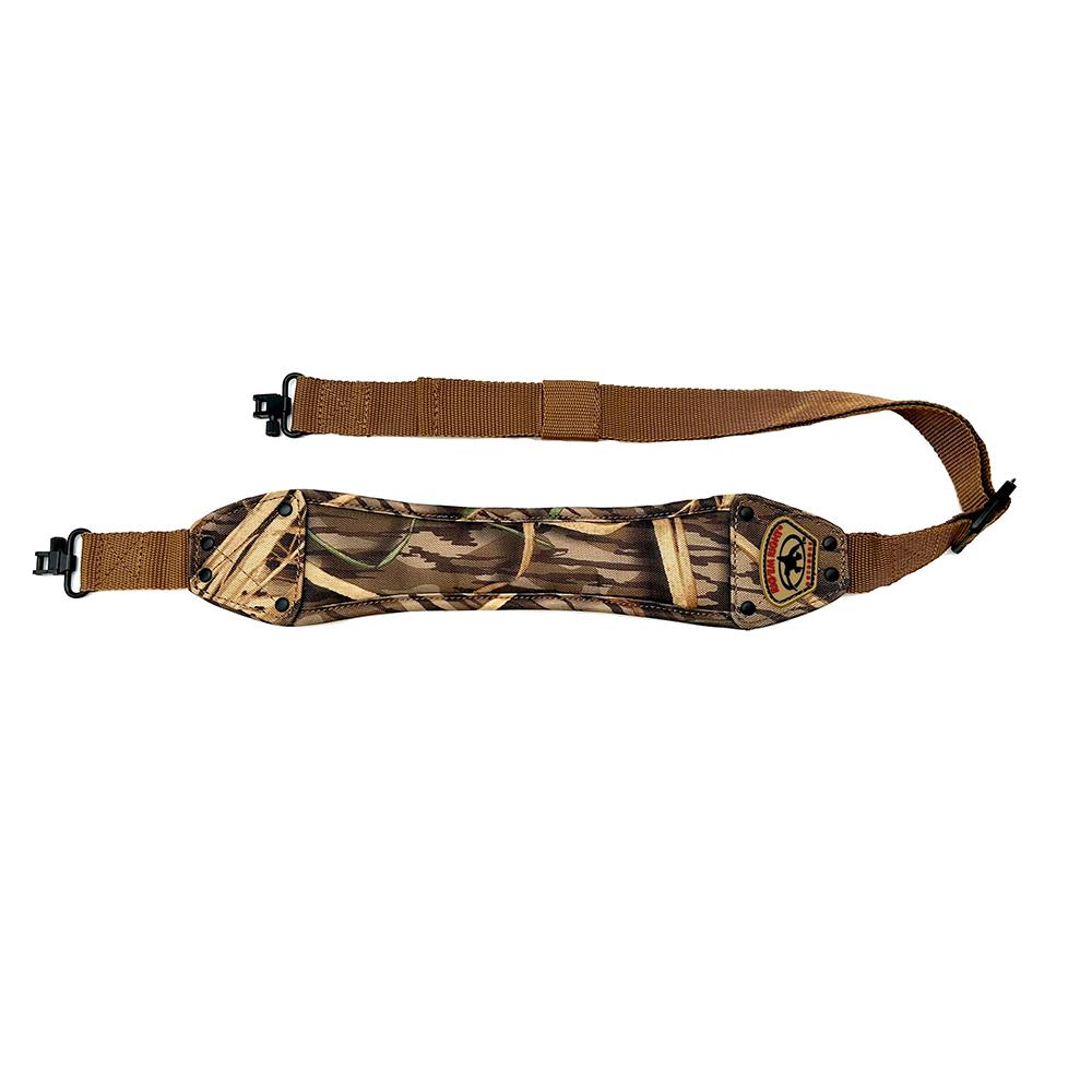 Camouflage padded rifle sling with clips