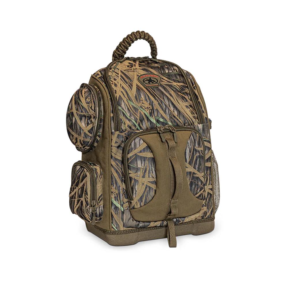 Camouflage hunting backpack with multiple zippered compartments
