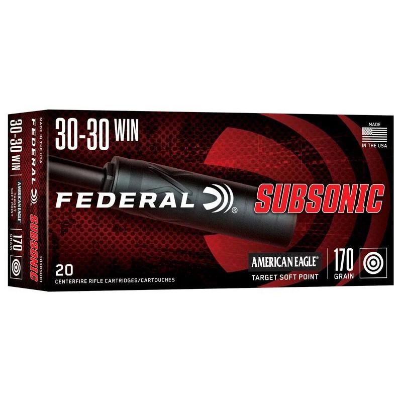 Federal 30-30 Win Subsonic ammunition box