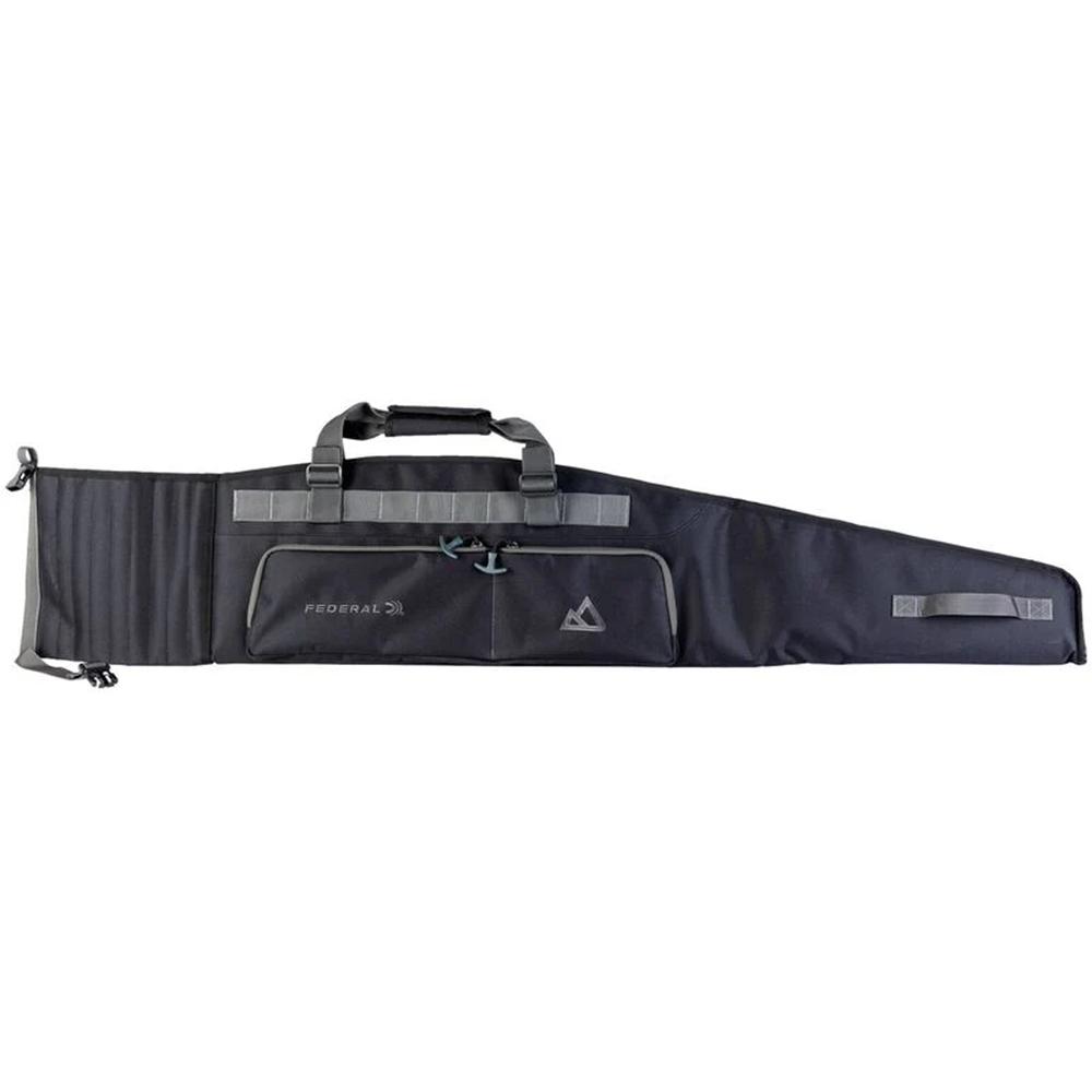 Black soft rifle case with handles and pocket