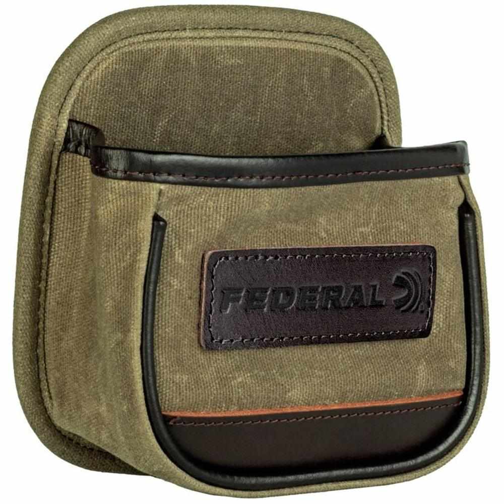 Olive canvas and leather Federal ammo pouch