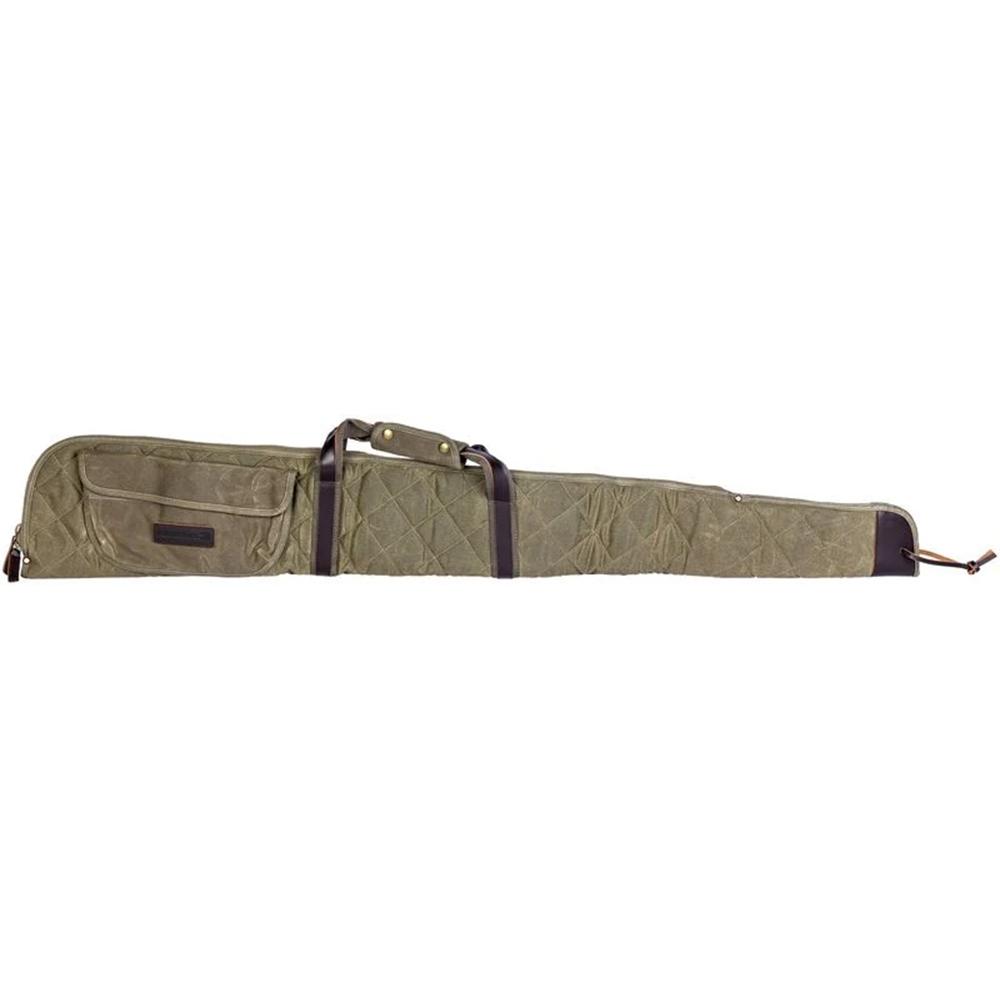 Khaki quilted rifle case with leather straps