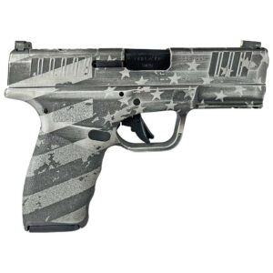 American flag engraved semi-automatic pistol