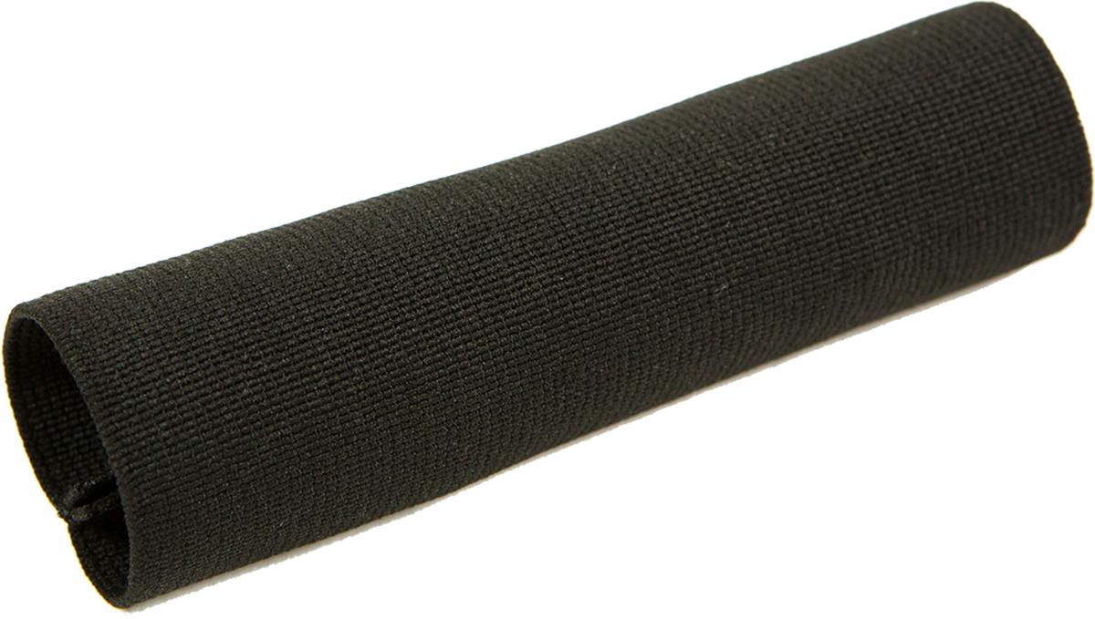 Black foam handlebar grip on white background