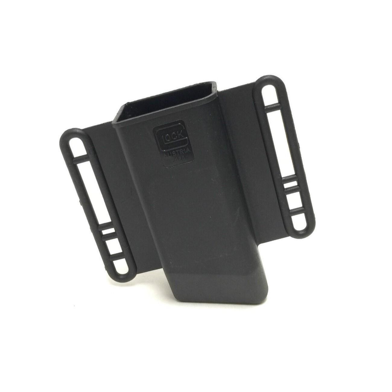 Black Glock pistol holster with belt loops