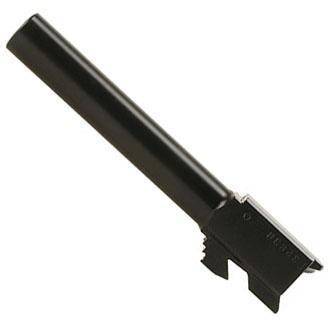 Black pistol barrel on white background