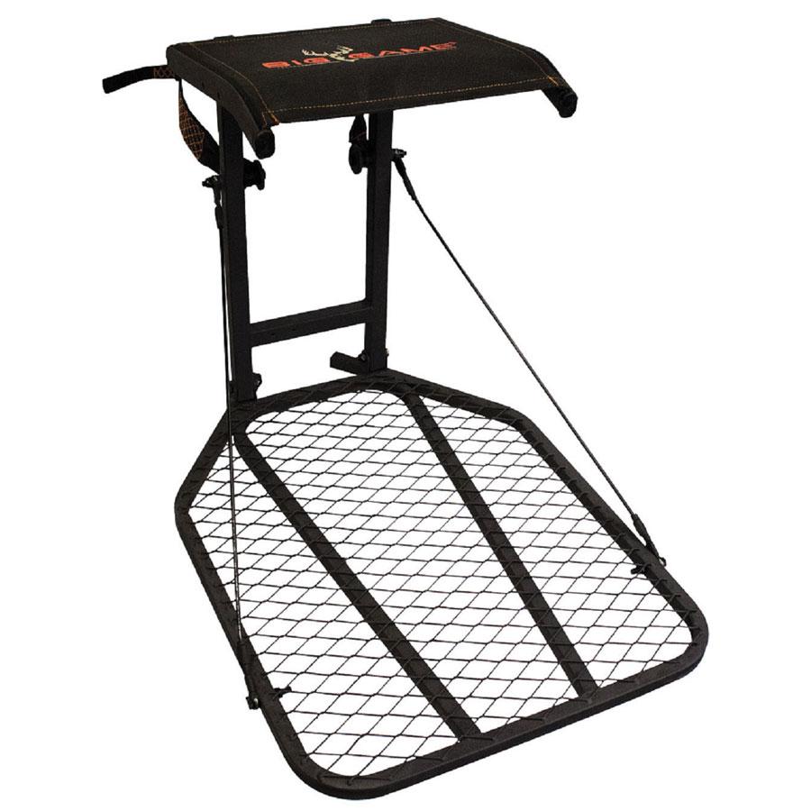 Portable hunting tree stand with mesh platform