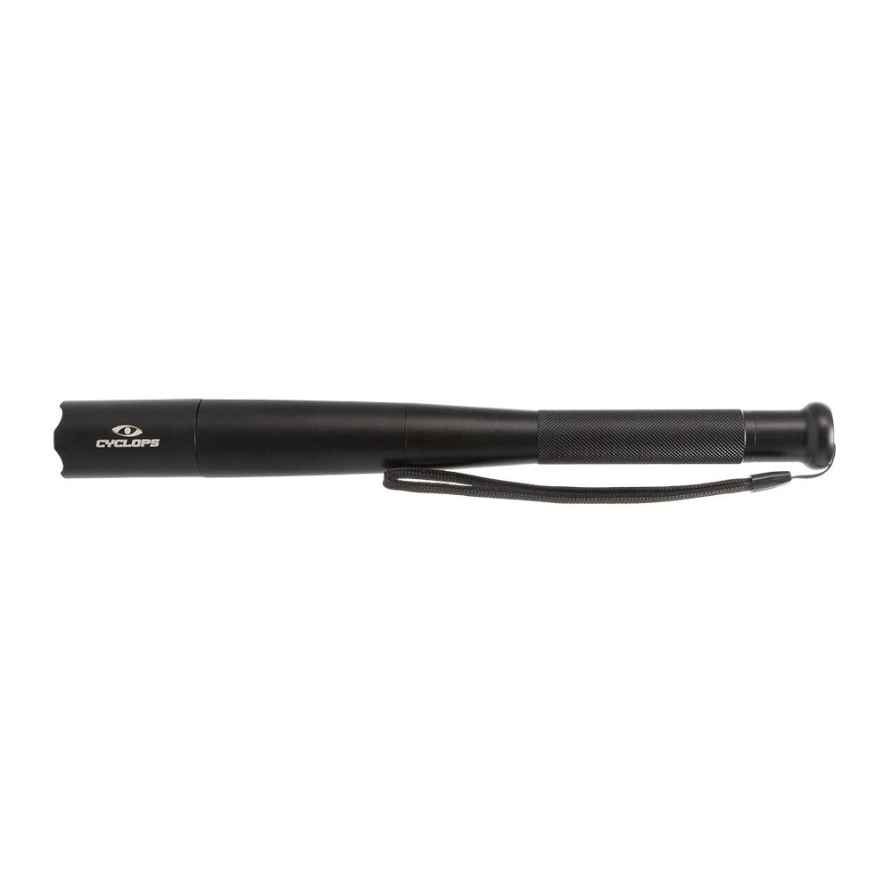 Black collapsible baton with wrist strap