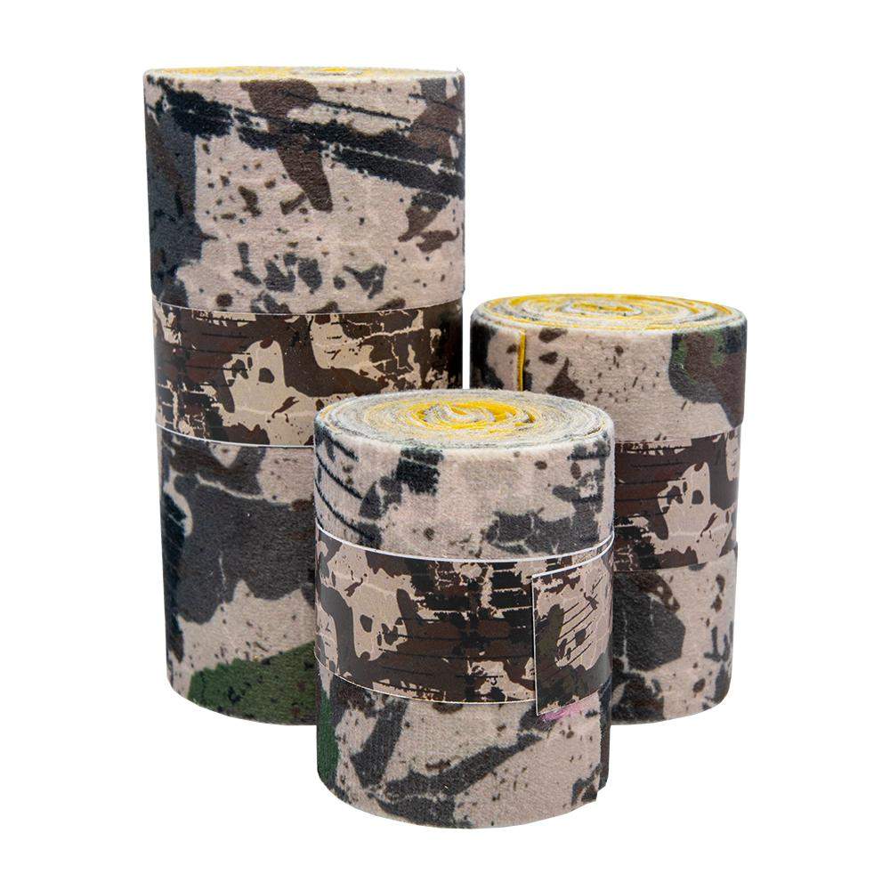 Three rolls of camouflage cohesive bandage wrap