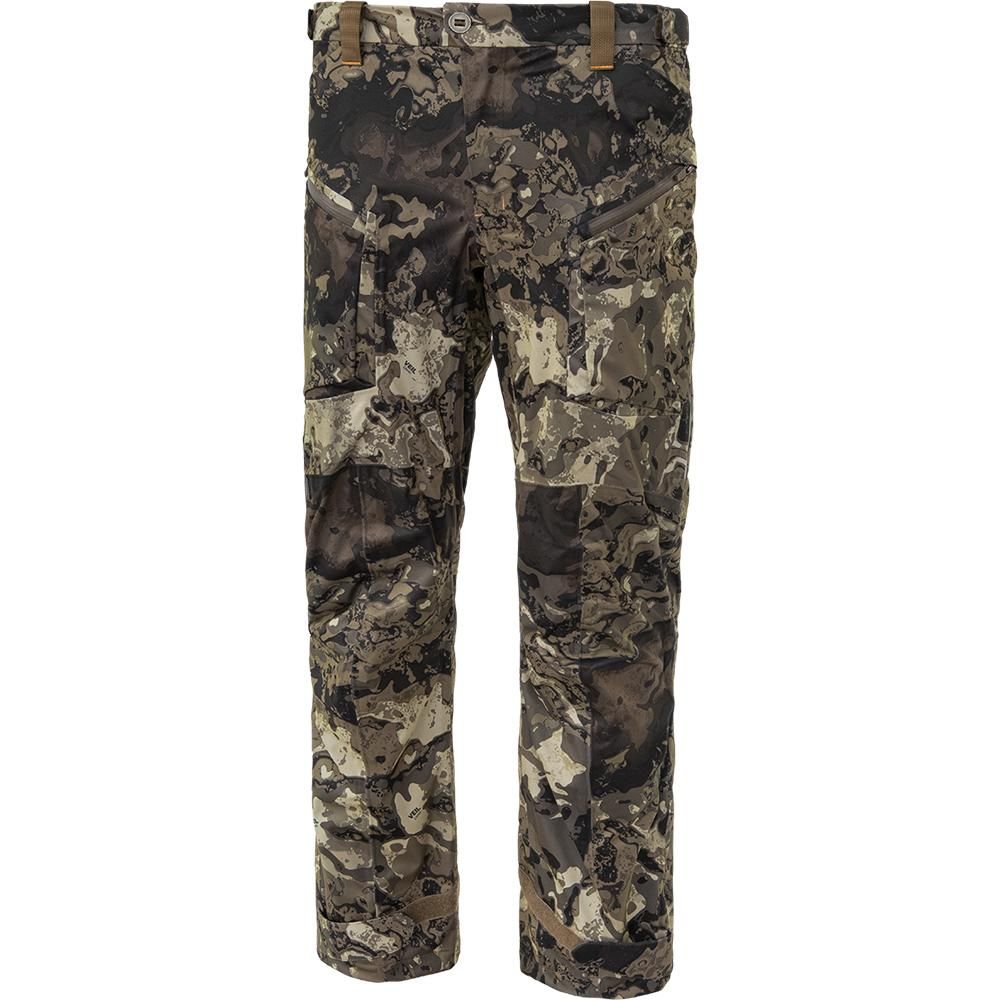 Camouflage cargo pants with multiple zippered pockets
