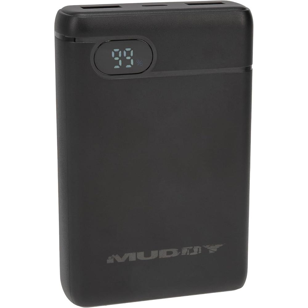 Black portable power bank with digital display