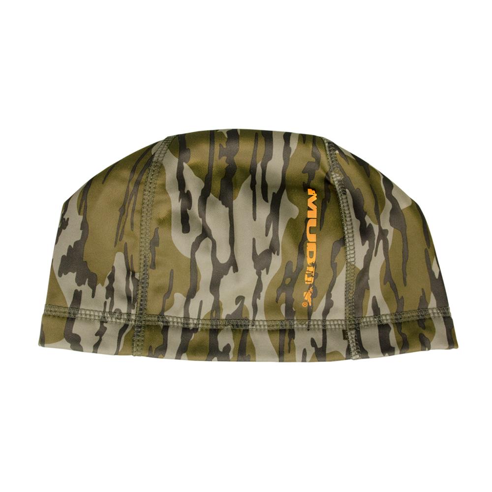 Green camouflage fitted skull cap with logo