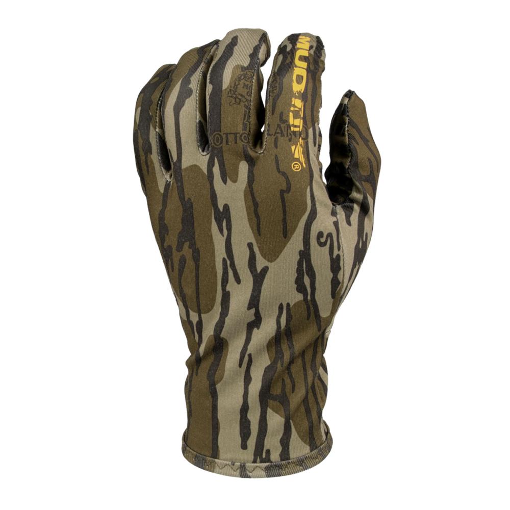 Camouflage hunting glove on white background