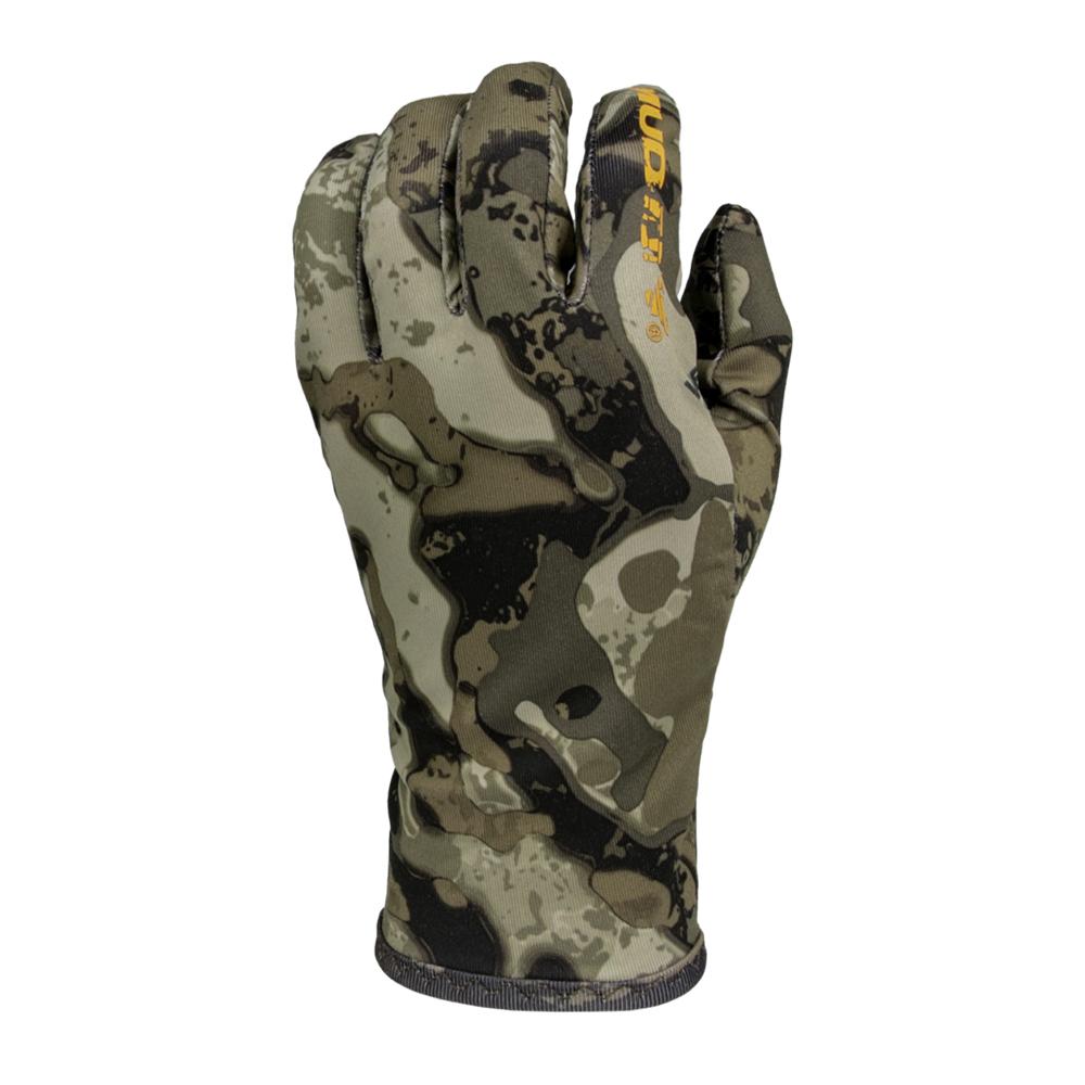 Camouflage hunting glove on white background