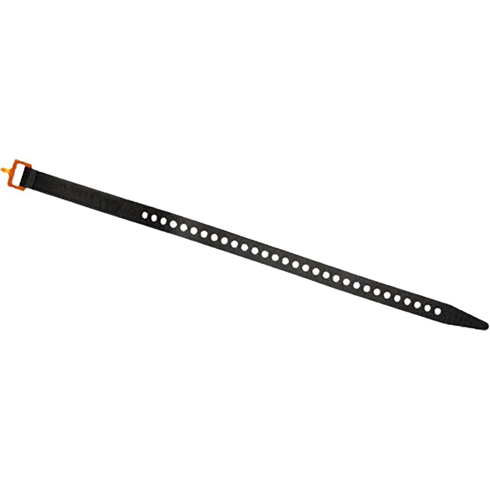 Black adjustable strap with orange buckle