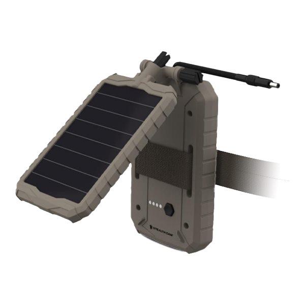 Rugged portable solar power bank with foldable panel