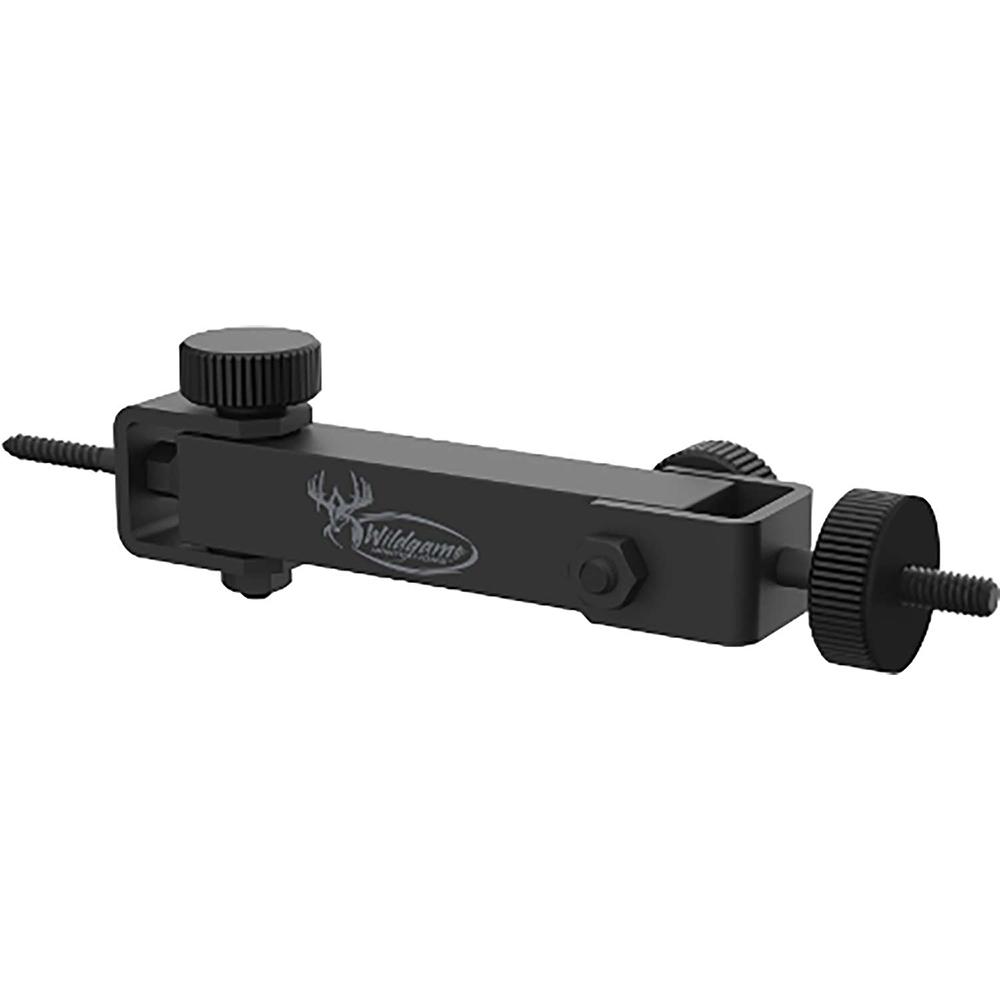 Black metal adjustable mounting bracket with knobs