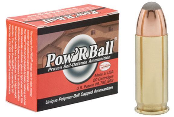 Box of Pow’RBall self-defense ammunition and cartridge