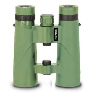Green KONUS binoculars on white background